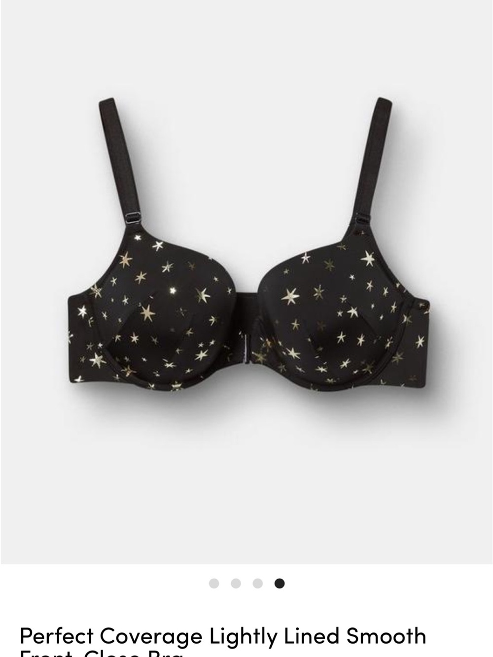 torrid Black Bra with Gold Star Print